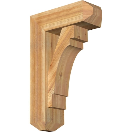 Ekena Millwork Merced Craftsman Rough Sawn Bracket w/ Offset Brace, Western Red Cedar, 8"W x 22"D x 34"H BKT0806X22X34MRC04RWR